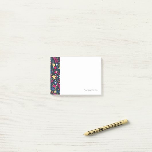 patroon van schattige vogels en bloemen post-it® notes (Op bureau)