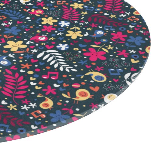 patroon van schattige vogels en bloemen snijplank (Hoek)