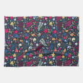 patroon van schattige vogels en bloemen theedoek (Horizontaal)