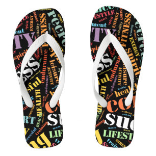 Patroon van sportgerelateerde woorden teenslippers