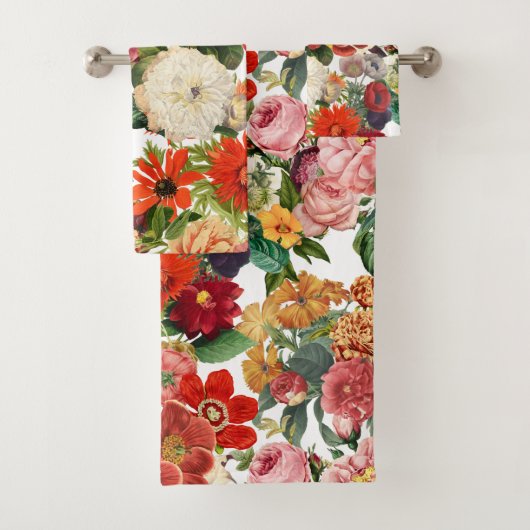  patroon van tuinbloemen bad handdoek (Insitu)