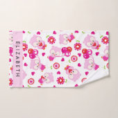 Patroon van uilen, schattige uilen, roze uilen, Jo Bad Handdoek (Handdoek)