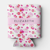 Patroon van uilen, schattige uilen, roze uilen, Jo Blikjeskoeler (Achterkant)