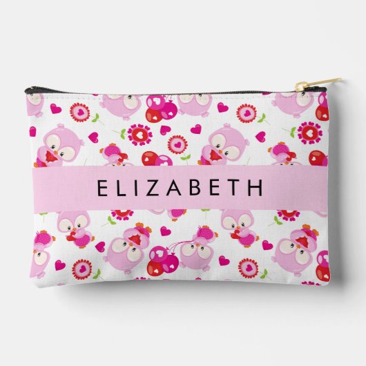 Patroon van uilen, schattige uilen, roze uilen, Jo Etui (Achterkant)