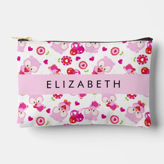 Patroon van uilen, schattige uilen, roze uilen, Jo Etui (Voorkant)