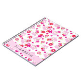 Patroon van uilen, schattige uilen, roze uilen, Jo Notitieboek (Linkerzijde)