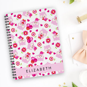 Patroon van uilen, schattige uilen, roze uilen, Jo Planner