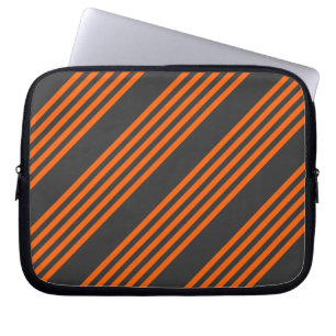 patroon van vijf strepen Oranje en houtskool Laptop Sleeve