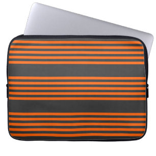 patroon van vijf strepen Oranje en houtskool Laptop Sleeve