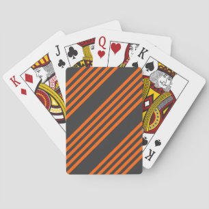 patroon van vijf strepen Oranje en houtskool Pokerkaarten