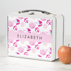 Patroon van walvissen, roze walvissen, Jouw naam