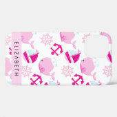 Patroon van walvissen, roze walvissen, Jouw naam Case-Mate iPhone Case (Achterkant (horizontaal))