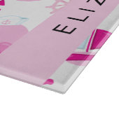 Patroon van walvissen, roze walvissen, Jouw naam Snijplank (Hoek)