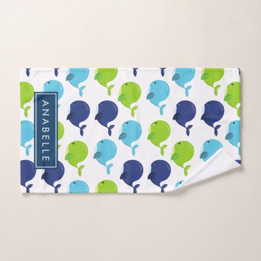 Patroon van walvissen, schattige walvissen, Jouw n Bad Handdoek (Handdoek)