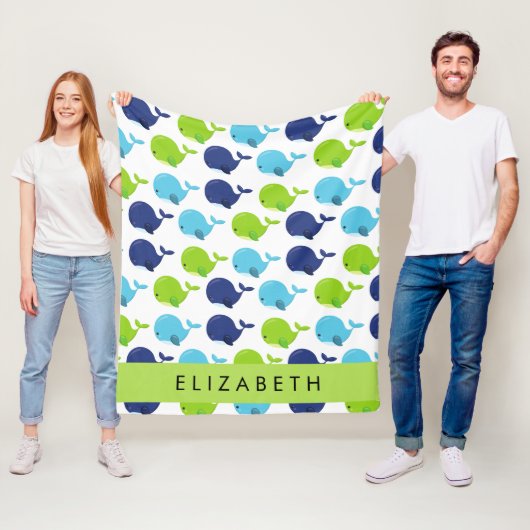 Patroon van walvissen, schattige walvissen, Jouw n Fleece Deken (In situ)