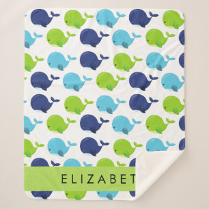 Patroon van walvissen, schattige walvissen, Jouw n Sherpa Deken