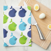 Patroon van walvissen, schattige walvissen, Jouw n Theedoek (Quarter Fold)