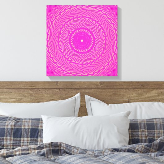 patroon van warmroze cirkels canvas afdruk (Insitu (Slaapkamer))