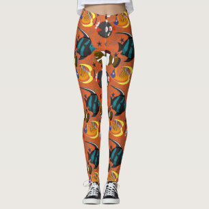 Patroon van waterdieren   oceaan onderwaterleven 4 leggings