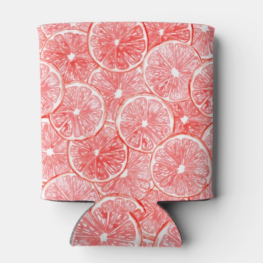 patroon van waterverf-grapefruitmoes blikjeskoeler (Achterkant)