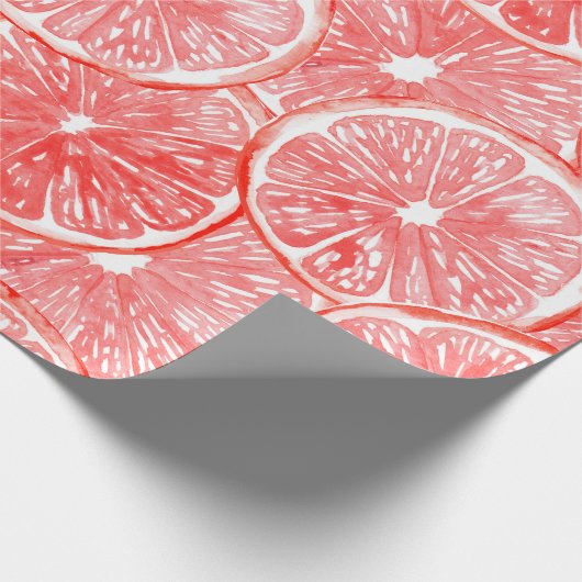patroon van waterverf-grapefruitmoes cadeaupapier (Hoek)