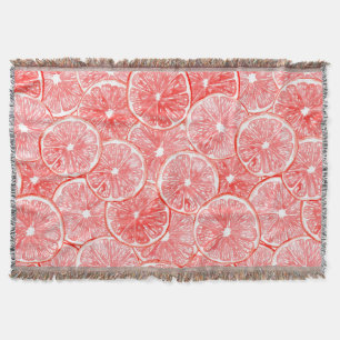 patroon van waterverf-grapefruitmoes deken
