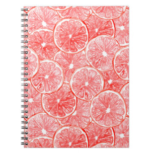patroon van waterverf-grapefruitmoes notitieboek