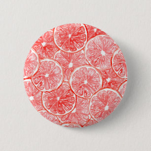patroon van waterverf-grapefruitmoes ronde button 5,7 cm