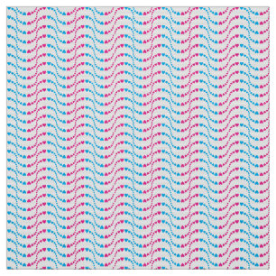 Patroon van Wavy Colorful Hearts in roze en blauw Stof