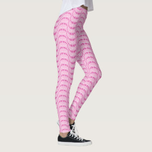 Patroon van wazig hart in roze kleur leggings