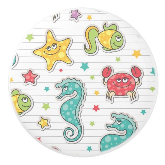 patroon van zeeen keramische knop (Voorkant)