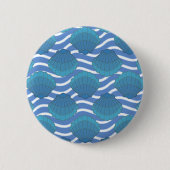 patroon van zeeschokken en golven ronde button 5,7 cm (Voorkant)