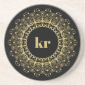  patroon van zwart en goud zandsteen onderzetter (Voorkant)