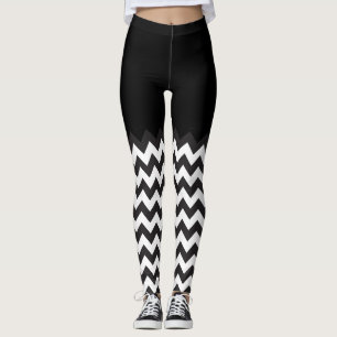 patroon van zwarte en witte Chevron-blokkering Leggings