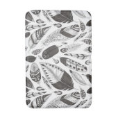 patroon van zwarte en witte veren badmat (Voorkant Verticaal)