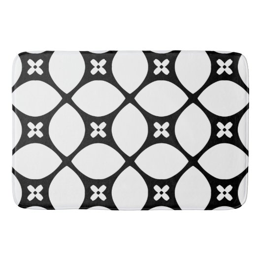 patroon van zwarte en witte vlokken badmat (Voorkant)