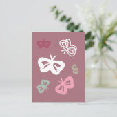 Patroon vliegende vlinders briefkaart (Staand voorkant)