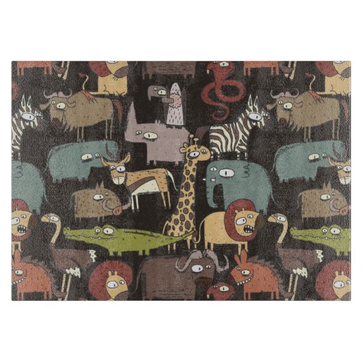 Patroon voor Afrikaanse dieren Snijplank (Voorkant)
