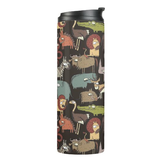 Patroon voor Afrikaanse dieren Thermosbeker (Gedraaid links)