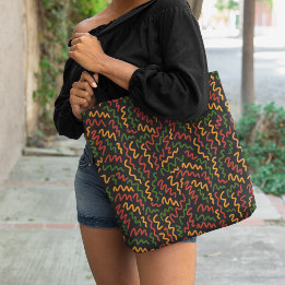 Patroon voor Afrikaanse Wavy Lines Draagtas