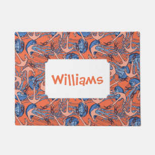 Patroon voor anker en kwal   Jouw namen toevoegen Deurmat