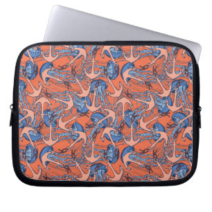Patroon voor anker en kwal laptop sleeve
