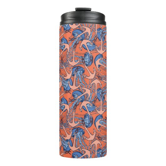 Patroon voor anker en kwal thermosbeker (Voorkant)