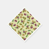 Patroon voor bijtende olijven en olijfbladeren servet (Hoek)