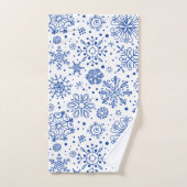 Patroon voor blauw en witte kerstsnowflakes bad handdoek (Handdoek)