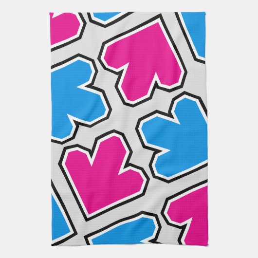 Patroon voor blauwe en roze pijlen theedoek (Verticaal)