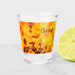 Patroon voor brand en vlammen shot glas