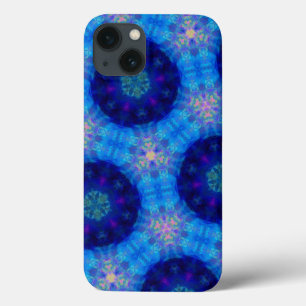 Patroon voor Bright Blue Hexagon Kaleidoscope iPhone 13 Hoesje