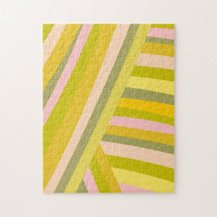 Patroon voor Bright moderne Citrus Stripes Legpuzzel