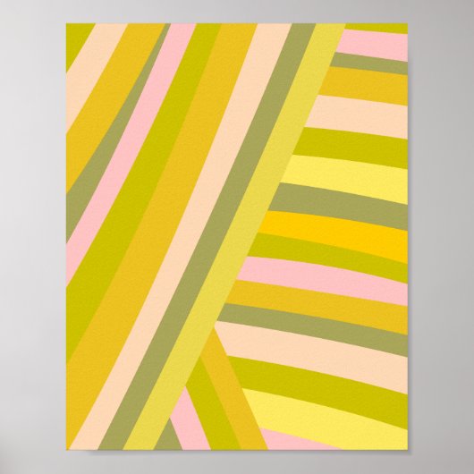 Patroon voor Bright moderne Citrus Stripes Poster (Voorkant)